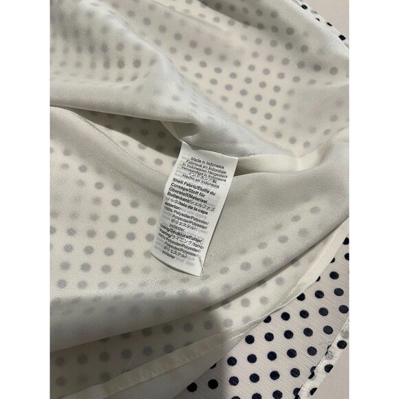 J. Crew blouse classic polka dot black and white office syren business women L - Picture 4 of 5